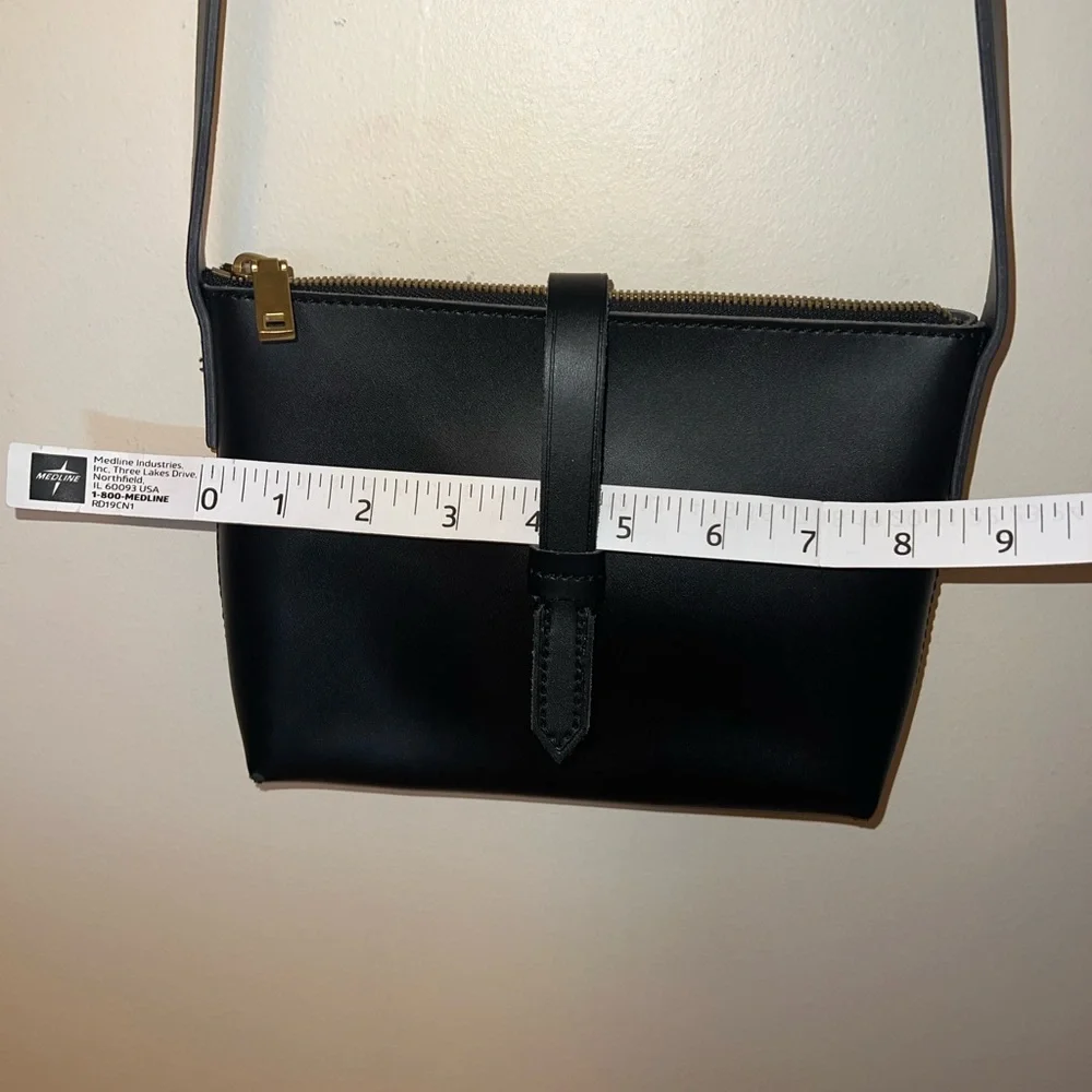 J.Crew Black Leather Parker Crossbody Bag